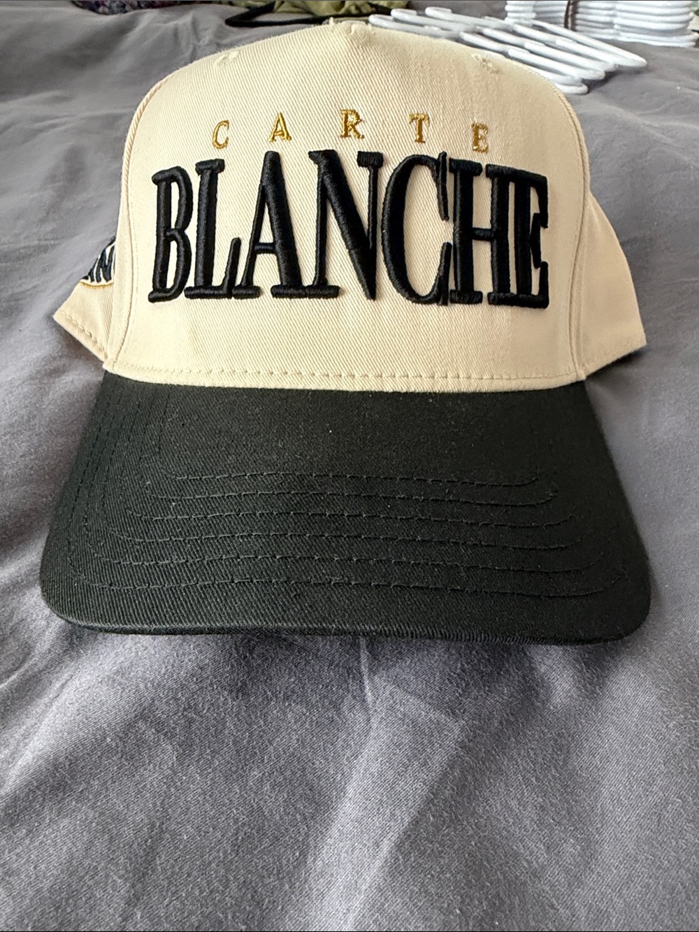Two-Tone Baseball Cap - Cream & Black